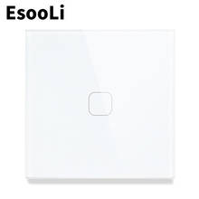 EsooLi EU/UK  Standard Light Switch Wall Touch Sensor Switch,Crystal Glass switch power,1/2/3 Gang 1 Way,Light Wall Touch MUTE 2024 - buy cheap