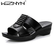 WGZNYN NEW Summer Outdoor Mother Sandals Fashion Ladies Soft and Comfortable Casual Large Size Shoes Woman Slope with Slippers 2024 - buy cheap