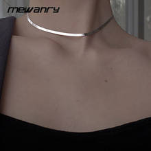 Mewanry colar de prata minimalista 925, corrente de cobra da moda, corrente de clavícula, punk vintage, presente de joia de festa para mulheres 2024 - compre barato