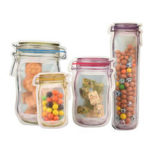 5PCS Reusable Mason Jar Zipper Bags Grocery Bag Candy Jar Food Storage Bags Portable Nuts Cookies Bag Kitchen Food Snacks Sealed 2024 - buy cheap