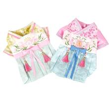 Roupas para cães primavera verão vestido para animais de estimação estilo chinês roupas para cães pequenos médio traje chihuahua filhote de cachorro vestido disfraz perro 2024 - compre barato