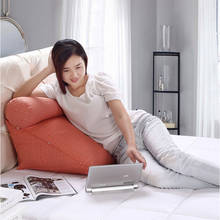 Cojín Triangular de lino y algodón para respaldo, almohada de altura ajustable para sofá, almohada de descanso para cama, soporte de espalda de gran tamaño 2024 - compra barato