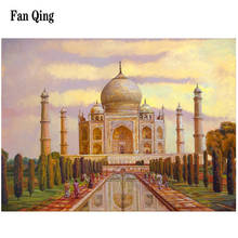 Pintura de diamantes 5D DIY Taj Mahal, mosaico de diamantes de la India, punto de cruz completo, Cuadrado/redondo, diamantes de imitación, decoración del hogar, imagen de diamantes 2024 - compra barato