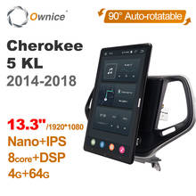 Sistema multimídia automotivo, reprodutor com tela de 13.3 polegadas, android 10, leitor de dvd, rádio estéreo, ips, rotativo, navegação gps, para jeep, cherokee 5, kl, 2005-2011 2024 - compre barato