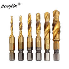 M3-M10 Screw Tap Drill Bits HSS Taps Woodworking Metric Combination Bit High Speed Steel Titanium 1/4" IN Quick Change Hex 2024 - buy cheap