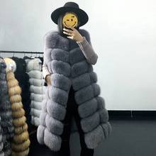Faux Fur Coat Winter Women 2021 Fashion Casual Warm Slim Sleeveless Long Faux Fox Fur Vest Winter Pockets Jacket Women 5XL 2024 - buy cheap