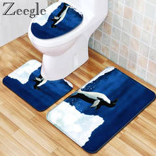 Zeegle Bath Mat 3pcs Bathroom Mat Set Anti Slip Toilet Pedestal Rug Bathroom Doormat Shower Mat Absorbent Toilet Cover Seat Mat 2024 - buy cheap