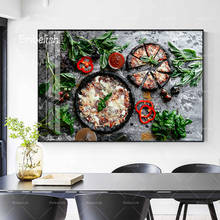 Desfalque pizza e legumes comida arte da parede posters para casa cozinha resturant decoração sala de estar impressão quadros pintura em tela 2024 - compre barato