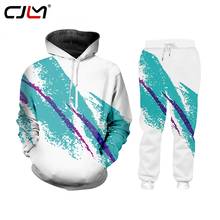 CJLM-traje deportivo informal para hombre, Sudadera con capucha y cremallera, ropa deportiva 3D a rayas, chándal de invierno, 2020 2024 - compra barato