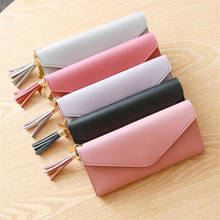 Fashion Long Women's Wallet Female Tassel Purses Card Bag Holder Wallets Female PU Leather Clutch Money Bag Wallet 20#46 2024 - buy cheap