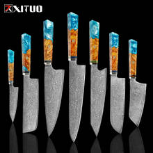 XITUO-Juego de cuchillos profesionales de Damasco para cocina, utensilio japonés de acero de Damasco VG10, para Chef, Santoku, 1-9 unidades 2024 - compra barato