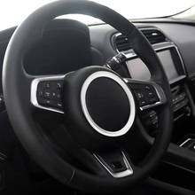 Silver Metal Car Steering Wheel Ring Cover for Jaguar E PACE F TYPE F PACE XF XE Steering Wheel Sticker Auto Tuning Accessories 2024 - buy cheap