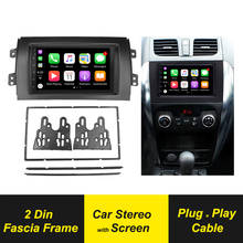 Fáscia de rádio automotivo, 2 din, estéreo, navegador gps, placa de proteção facial para suzuki sx4 2007 a 2014, fiat sedici 2006 a 2014 2024 - compre barato