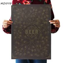Beer encyclopedia kraft paper poster home decoration painting wall sticker room picture painting 51x36cm 2024 - buy cheap