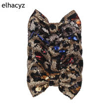 10pcs/lot Classical Leopard 5" Messy Sequins Hair Bow Girls DIY Hair Accessories For Barrette 2021 New Arrival Headwear 2024 - buy cheap