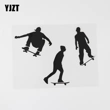 YJZT 16.4CMX12.1CM Three Skaters Skateboard Silhouett Decal Vinyl Car Sticker Black/Silver 8A-0662 2024 - buy cheap