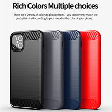 Para iPhone 12 Pro Max Funda de fibra de carbono antidetonante Funda de silicona a prueba de golpes para iphone SE 2020 iphone 12 Pro Max iphone 12 Mini 2024 - compra barato
