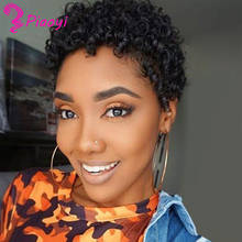 Brazilian Curly Human Hair Wigs For Black Women Full Machine Wigs Remy Short Human Hair Wigs Pixie Cut Wig Short Curly Wigs 99J 2024 - buy cheap