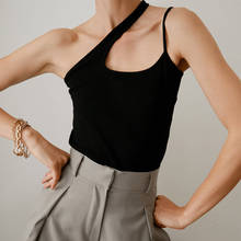 Ardm moda vazada colete de malha blusa curta feminina branca sem mangas vazada com costas abertas top sexy 2024 - compre barato