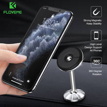 Магнитный автомобильный держатель для телефона FLOVEME из алюминиевого сплава с двойным вращением на 360 градусов с шаровой панелью и кронштейном для мобильного телефона 2024 - купить недорого