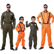 Disfraz de astronauta espacial para niños y adultos, disfraz de Halloween, Mono de astronauta y piloto de vuelo, traje de actuación para carnaval, ropa de lujo para regalo 2024 - compra barato