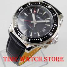 2019 New 41mm Bliger GMT Automatic watch men Luxury mechanical waterproof Black dial leather strap ceramic luminous 958 2024 - buy cheap