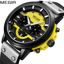 Часы MEGIR мужские, спортивные, водонепроницаемые, кварцевые, наручные, ML2080G 2024 - купить недорого