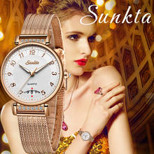 SUNKTA2020 Stainless Steel Watch Women Simple Fashion Dress Ladies Watches Casual Quartz Hand Watch Girl Clock Relogio Feminino 2024 - buy cheap