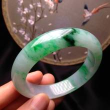 zheru jewelry natural Myanmar jadeite 54-64mm green two-tone bracelet elegant princess jewelry best gift 2024 - buy cheap