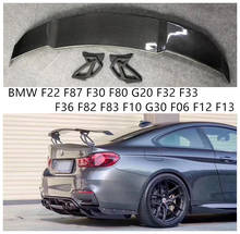 REAL da Fibra do Carbono Spoiler Para BMW F22 F87 F30 F80 G20 F32 F33 F36 F82 F83 F10 G30 F06 F12 F13 Alta Qualidade Asa Spoilers Lábio 2024 - compre barato