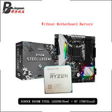 CPU AMD Ryzen 7 1700 R7 1700 + ASROCK B450M STEEL LEGEND, placa base Original nueva, enchufe AM4 sin enfriador 2024 - compra barato