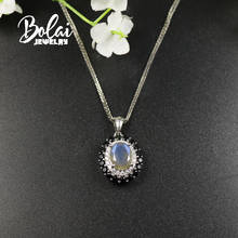 Bolai jewelry, новинка 2020, натуральный лабрадорит, Овальный Кулон 7*9 мм, 925 пробы серебро, хороший подарок для любимой или подруги 2024 - купить недорого