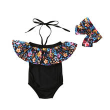 Baby Girl Flower Ruffle Bikini Set Kids Swimwear Swimsuit Bathing Suit Beachwear Fashion Summer Baby Girl Swimwear 2024 - buy cheap