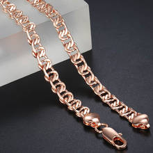 Collar de oro rosa para mujer y hombre, cadena de eslabones de caracol, regalo de joyería para mujer, 585mm, DLGN219, 7,5 2024 - compra barato