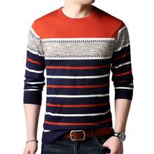 Sweater male,Men's Winter Sweater,Spring And Autumn Men, Round Neck Sweater, Striped Long Sleeves, Loose And Comfortable, M-4XL 2024 - buy cheap