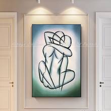 Arthyx Hand Painted Abstract Cartoon Couples Figure Oil Paintings On Canvas Wall Art Picture Pop Art Posters For Room Home Decor 2024 - buy cheap
