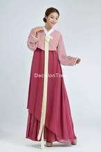 Vestido folclórica coreano para mulheres, roupa para performance vestido tradicional da ásia coreana bordado floral feminino 2021 2024 - compre barato
