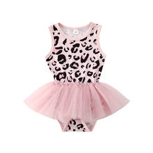 0-18M Newborn Infant Baby Girls Leopard Rompers Sleeveless Lace Tutu Jumpsuit Summer Baby Girl Clothing Costumes 2024 - buy cheap