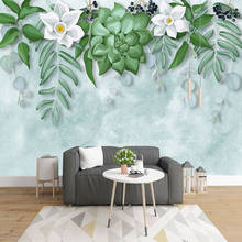 Papel tapiz 3D personalizado para pared, Mural moderno pintado a mano de flores de dibujos animados de acuarela, para sala de estar, TV, sofá, dormitorio, papeles tapiz 3 D 2024 - compra barato