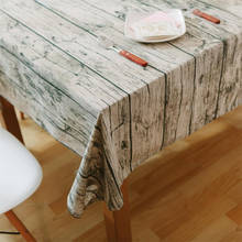 Retro Wood Grain Decorative Table Cloth For Table Cotton Linen Tablecloth Rectangular Tablecloths Dining Table Cover Mantel Mesa 2024 - buy cheap