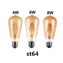 E27 220V LED Retro Lamp 4W 6W 8W Edison Light Bulb st64 Vintage Decoration Bombillas LED Filament Ampoule Incandescent Bulb 2024 - buy cheap