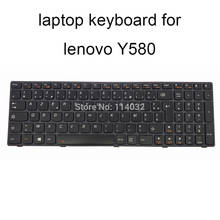 Клавиатура с подсветкой для lenovo Y580 Y590 Y580NT y510 Y510P Y570 FR Французский черный ноутбук КБ серая рамка аксессуары часть 25207389 2024 - купить недорого