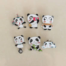 6 estilo chinês panda esmalte broche bonito animal lapela pino panda funnylife bambu monociclo tirar fotos bolo de aniversário divertimento distintivo 2024 - compre barato