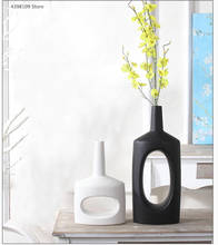 Black and white ceramic vase decoration Nordic home decoration for dried flower vase modern minimalist living room desktop vase 2024 - buy cheap