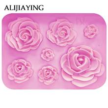 Molde de silicone de rosas flores m1023, forma de bolo de chocolate, casamento, ferramentas de decoração de bolo fondant, confeitaria, molde 2024 - compre barato