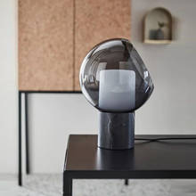 Скандинавская Светодиодная настольная лампа e27 со стеклянными шариками, настольная лампа Тиффани из витражного стекла, для спальни 2024 - купить недорого