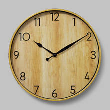 Reloj de pared nórdico de grano de madera para sala de estar, cronógrafo colgante de escala Digital minimalista, con números 3D, para decoración de casa, 12 pulgadas 2024 - compra barato