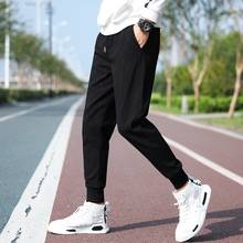 Men jogger pants thin 2021 new spring and summer Korean style male ankle-length pants quick drying black gray n69 2024 - buy cheap