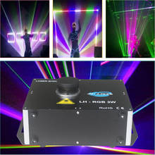 Equipo de espectáculo de animación LaserMan RGB de 3000MW, láser DMX ILDA, proyector de escenario, luces de dj 2024 - compra barato