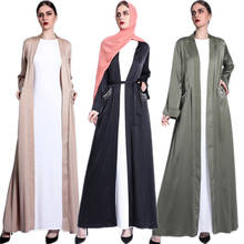 Eid Ramadan Open Abaya Dubai Satin Kaftan Turkey Muslim Women Hijab Dress Kimono Jalabiya Islamic Clothing Cardigan Caftan Gown 2024 - buy cheap